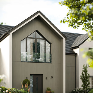 Ecoscape Silver Birch Composite Slatted Cladding Joint Trim Lifestyle