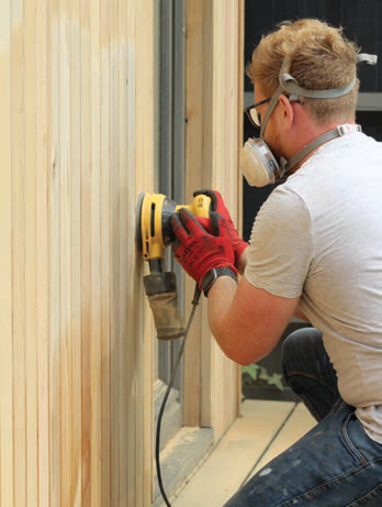 03 Sanding Cedar Cladding