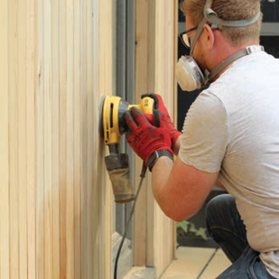 03 Sanding Cedar Cladding